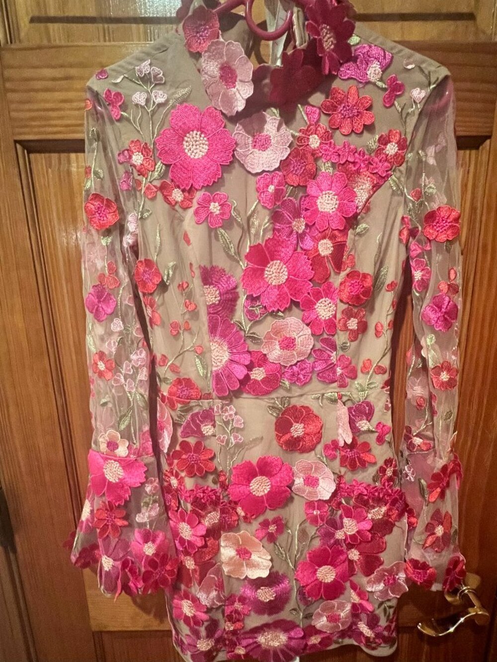 NWT ELLIATT x REVOLVE Alessandra 3D Floral Mini Dress Magenta